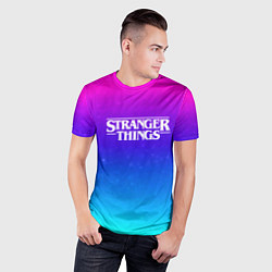 Футболка спортивная мужская Stranger Things gradient colors, цвет: 3D-принт — фото 2