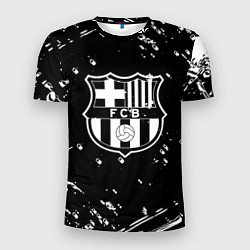 Футболка спортивная мужская Barcelona белые краски спорт, цвет: 3D-принт