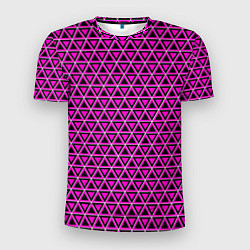 Мужская спорт-футболка Розовые и чёрные треугольники