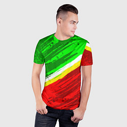 Футболка спортивная мужская Расцветка Зеленоградского флага, цвет: 3D-принт — фото 2