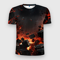 Мужская спорт-футболка Взрыв плит и огонь