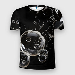 Футболка спортивная мужская Пузыри на черном, цвет: 3D-принт