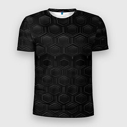 Мужская спорт-футболка Чёрные соты сетка
