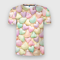 Мужская спорт-футболка Сердечки розовые конфетки