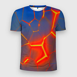 Футболка спортивная мужская Грани огненнные абстракция, цвет: 3D-принт