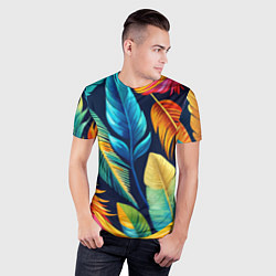 Футболка спортивная мужская Пёстрые пёрышки попугаев, цвет: 3D-принт — фото 2
