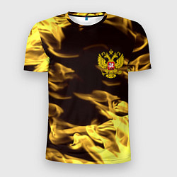 Мужская спорт-футболка Имперская Россия желтый огонь