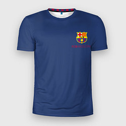 Футболка спортивная мужская Месси - 10 номер футбольный клуб Барселона, цвет: 3D-принт
