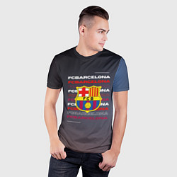 Футболка спортивная мужская Логотип футбольный клуб Барселона, цвет: 3D-принт — фото 2