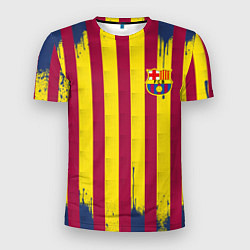 Мужская спорт-футболка Полосатые цвета футбольного клуба Барселона