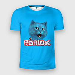 Футболка спортивная мужская Roblox синий кот, цвет: 3D-принт