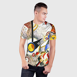 Футболка спортивная мужская Кандинский картина - шумная акварель, цвет: 3D-принт — фото 2