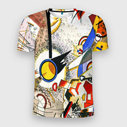 Мужская спорт-футболка Кандинский картина - шумная акварель