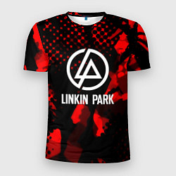 Футболка спортивная мужская Linkin park краски текстуры, цвет: 3D-принт