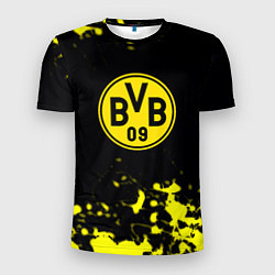 Футболка спортивная мужская Borussia краски жёлтые, цвет: 3D-принт
