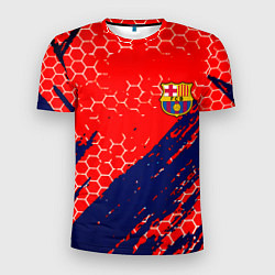 Мужская спорт-футболка Барселона спорт краски текстура