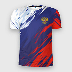Мужская спорт-футболка Россия Sport брызги красок триколор