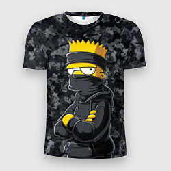 Мужская спорт-футболка Барт в бандане как ниндзя
