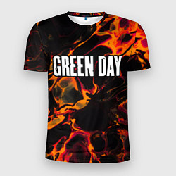 Футболка спортивная мужская Green Day red lava, цвет: 3D-принт