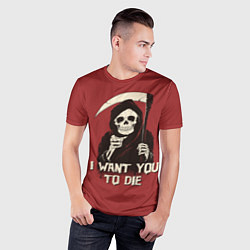 Футболка спортивная мужская I want you to die, цвет: 3D-принт — фото 2
