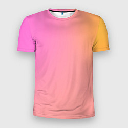 Мужская спорт-футболка Розово-желтый градиент