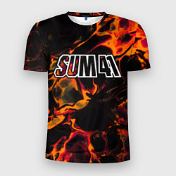 Футболка спортивная мужская Sum41 red lava, цвет: 3D-принт