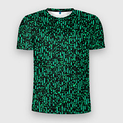 Мужская спорт-футболка Абстрактный полосатый зелёный