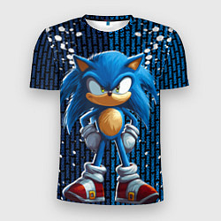 Футболка спортивная мужская Sonic - splash and logo, цвет: 3D-принт