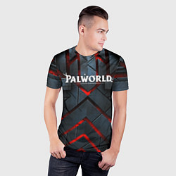 Футболка спортивная мужская Palworld logo камни и красный свет, цвет: 3D-принт — фото 2