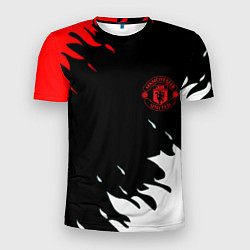 Футболка спортивная мужская Manchester United flame fc, цвет: 3D-принт