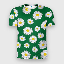 Мужская спорт-футболка Ромашки поле из цветов