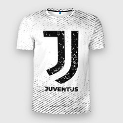 Футболка спортивная мужская Juventus с потертостями на светлом фоне, цвет: 3D-принт