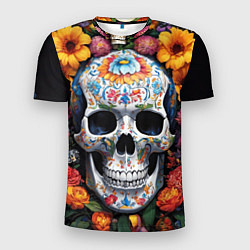 Футболка спортивная мужская Bright colors and a skull, цвет: 3D-принт