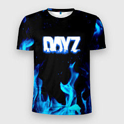 Футболка спортивная мужская Dayz синий огонь лого, цвет: 3D-принт