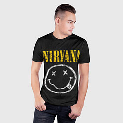 Футболка спортивная мужская Джинсовка с nirvana, цвет: 3D-принт — фото 2