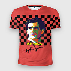 Мужская спорт-футболка Айртон Сенна гонщик