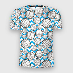 Футболка спортивная мужская Мячи волейбольные паттерн, цвет: 3D-принт