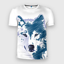 Футболка спортивная мужская Волк темно-синий, цвет: 3D-принт