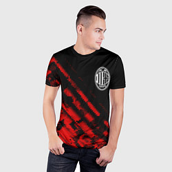 Футболка спортивная мужская AC Milan sport grunge, цвет: 3D-принт — фото 2