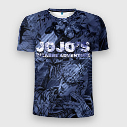 Мужская спорт-футболка ДжоДжо на фоне манги