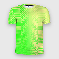 Футболка спортивная мужская Зелёные градиентные линии, цвет: 3D-принт