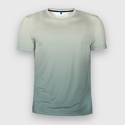 Мужская спорт-футболка Серо-зелёный приглушённый градиент