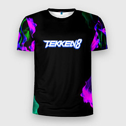 Мужская спорт-футболка Tekken огненный дым текстура