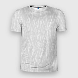 Мужская спорт-футболка Светлый серый волнистые линии