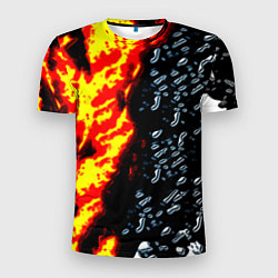 Мужская спорт-футболка Текстура огня и воды