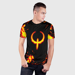 Футболка спортивная мужская Quake fire logo, цвет: 3D-принт — фото 2