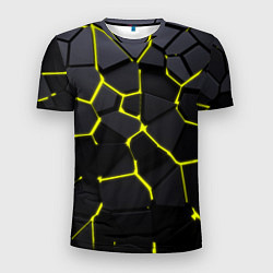 Мужская спорт-футболка Желтые плиты киберпанк