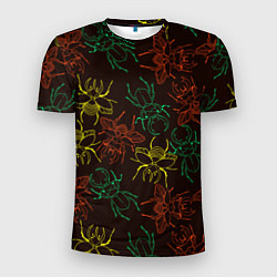 Мужская спорт-футболка Разноцветные жуки носороги