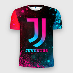 Мужская спорт-футболка Juventus - neon gradient