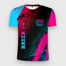 Футболка спортивная мужская Bayer 04 - neon gradient вертикально, цвет: 3D-принт